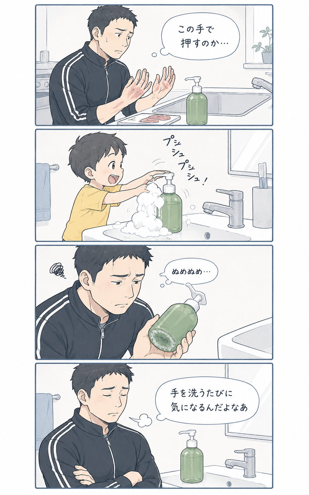 悩みに共感する4コマ漫画