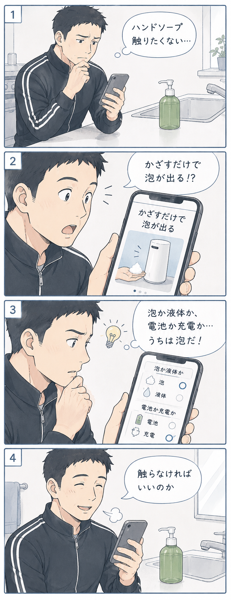 悩みタイプに気づく4コマ漫画