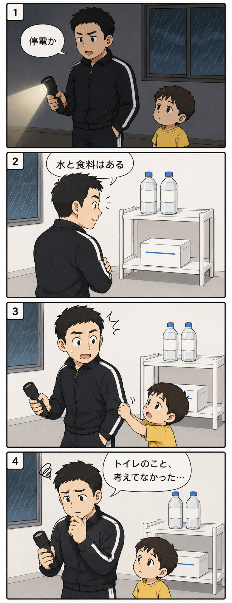 悩みに共感する4コマ漫画