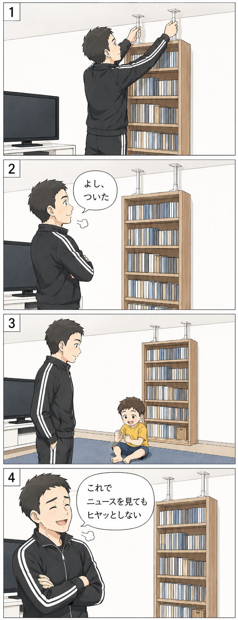 解決して安心する4コマ漫画