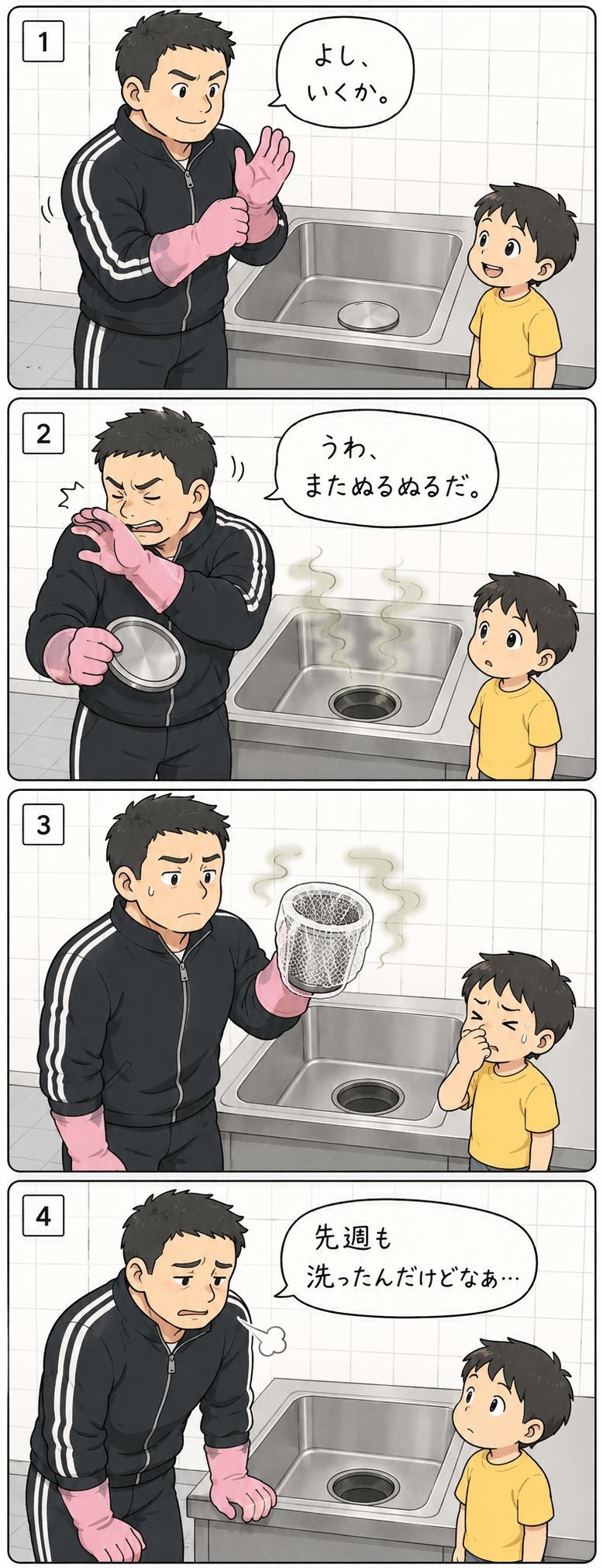 悩みに共感する4コマ漫画