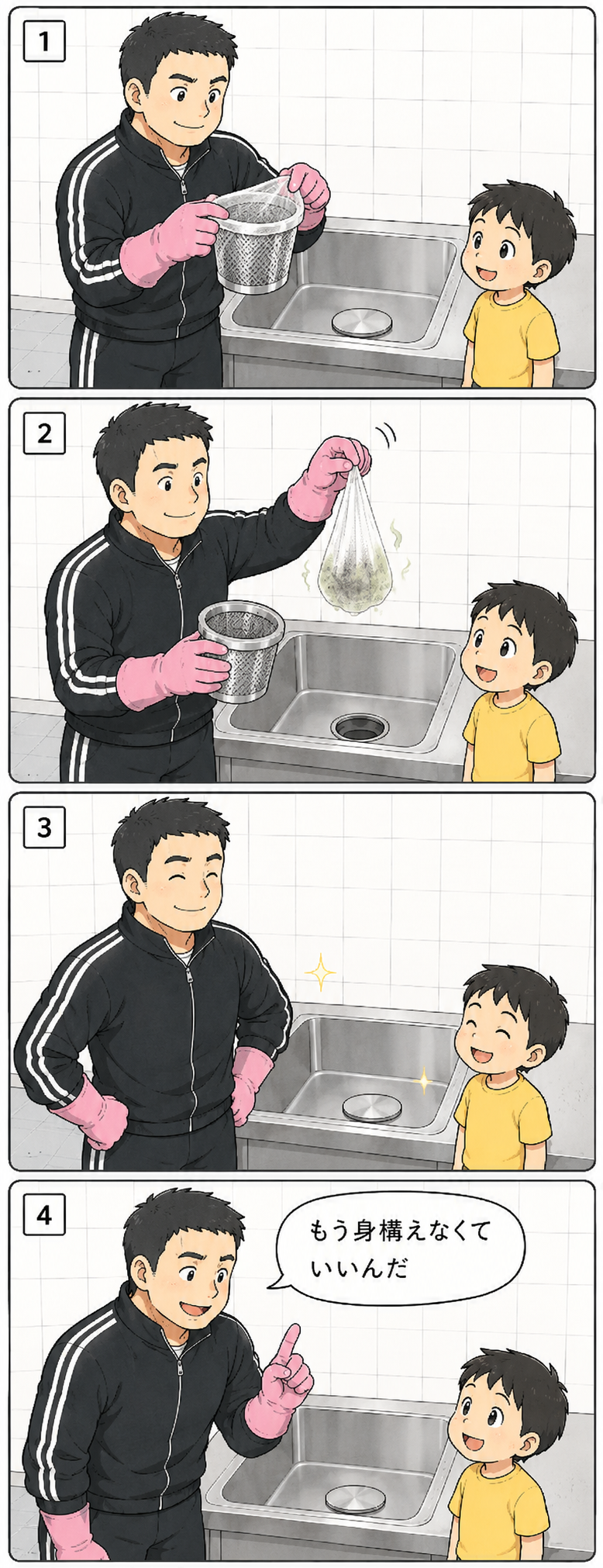 解決して安心する4コマ漫画