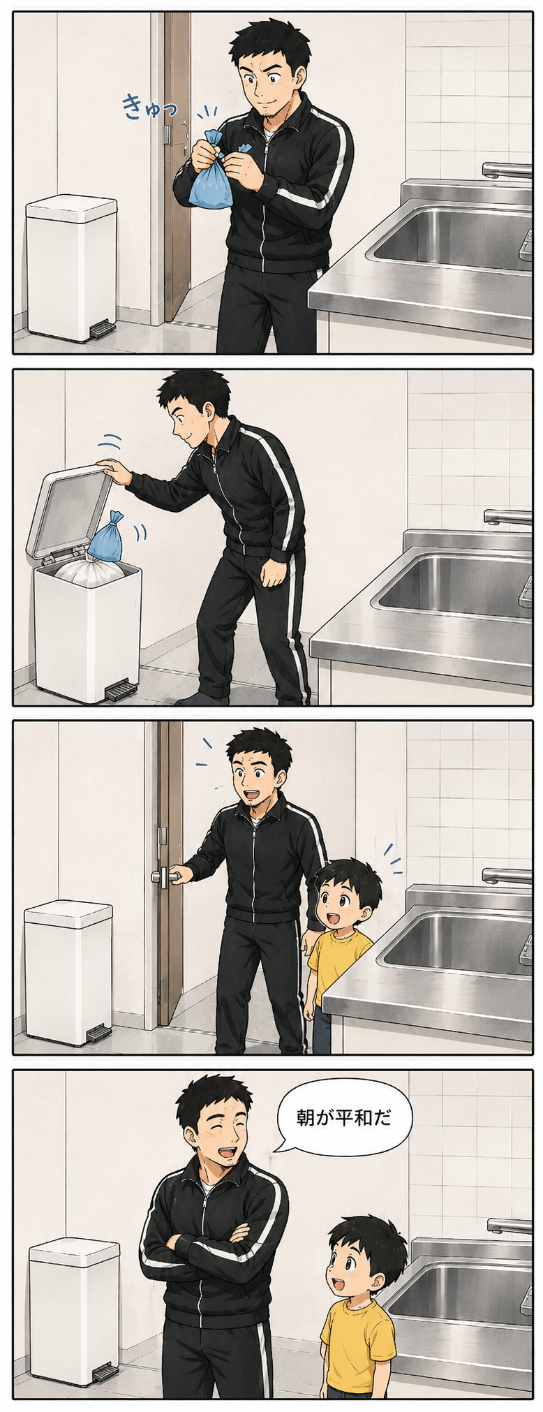 解決して安心する4コマ漫画