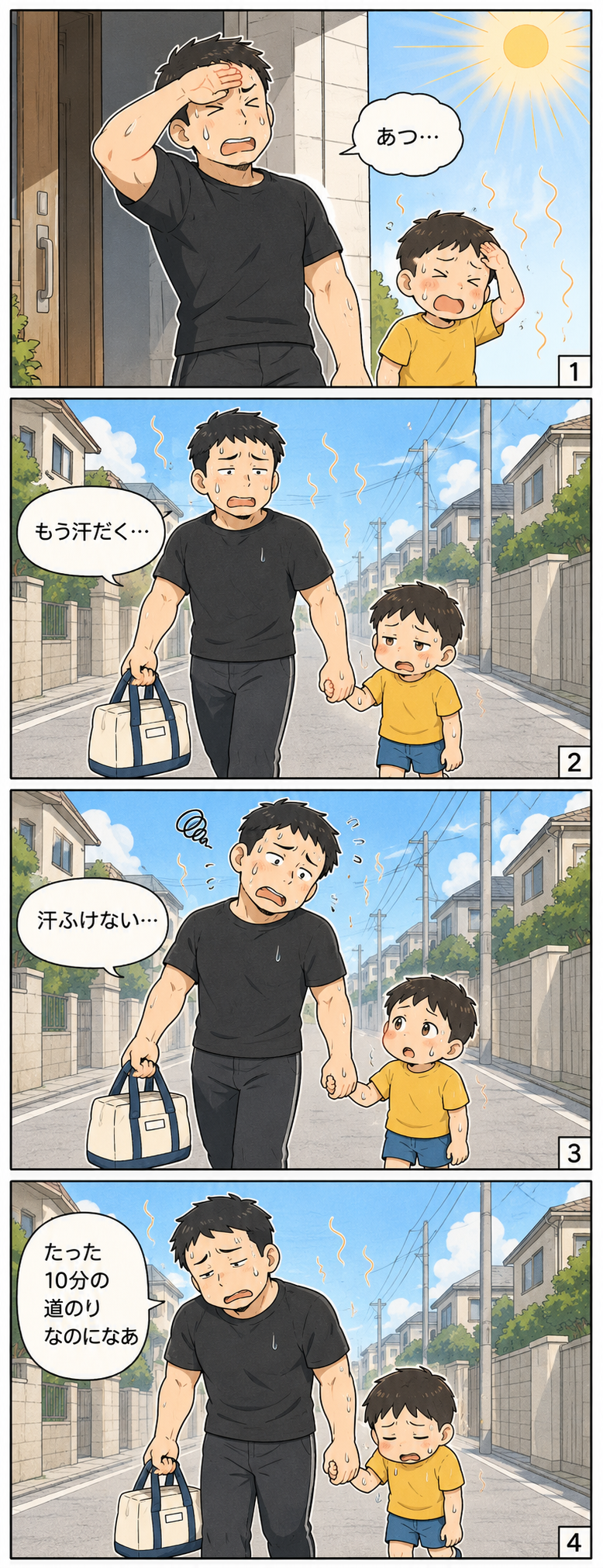 悩みに共感する4コマ漫画