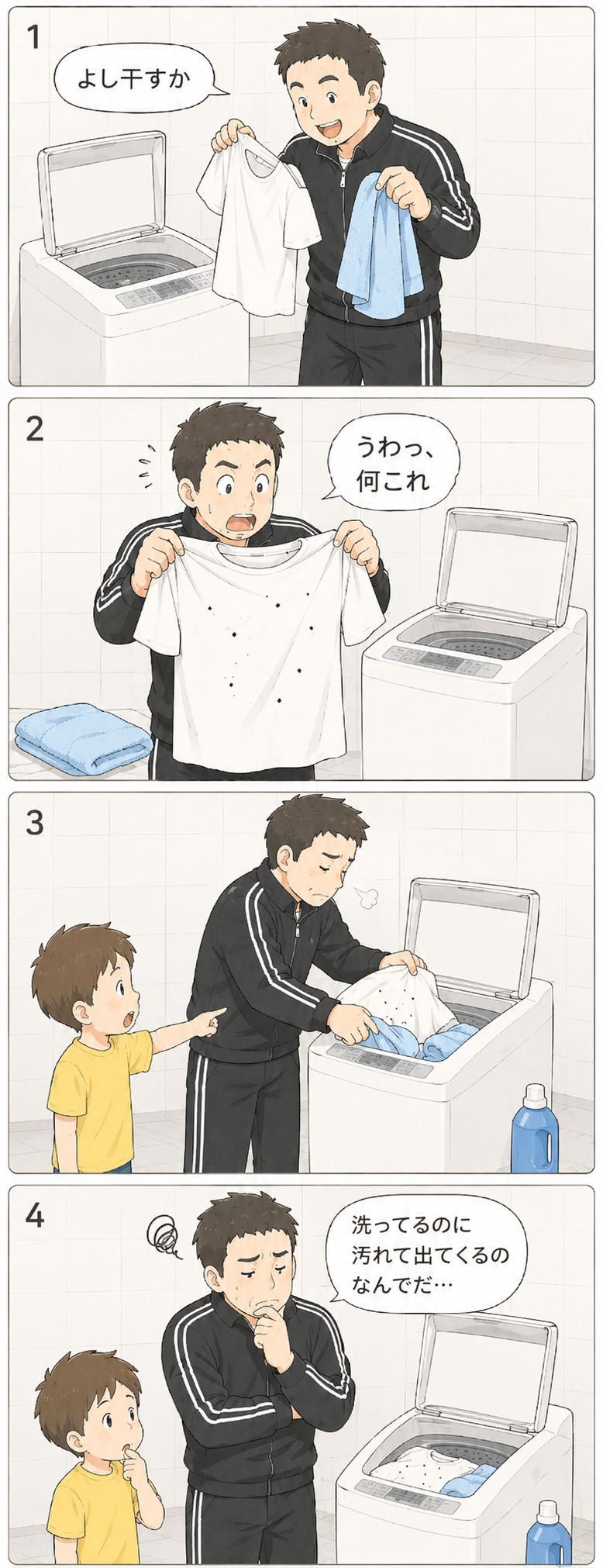 悩みに共感する4コマ漫画